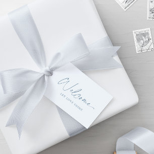 Dusty Blue Wedding Welcome Tag - Elegante Gefallen Geschenkanhänger