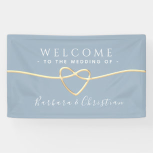 Dusty Blue Wedding Willkommen Banner