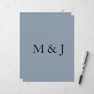 Dusty Blue Weddings Brautparty Monogramme Custom Briefbogen