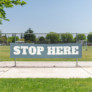 Dusty Blue White Business Stopp hier im Freien Banner