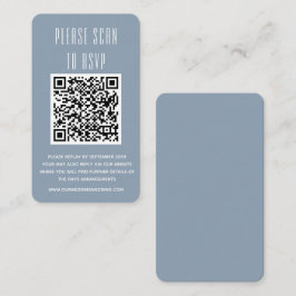 Dusty Blue & White Einfache UAWG mit QR-Code Enclo Begleitkarte