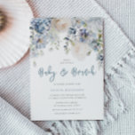 Dusty Blue & White Floral Baby Dusche Brunch Einladung<br><div class="desc">Einladung zum Dusty Blue & White Floral Baby Brunch - auch als digitale EinladungSiehe dazu passende Kollektion in Nest und Nest Store</div>