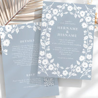 Dusty Blue White Floral QR UAWG All-In-One Hochzei