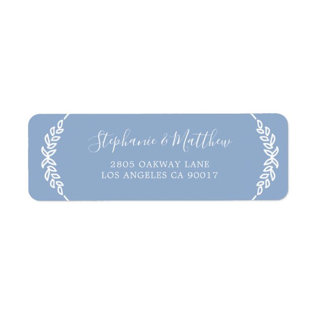 Dusty Blue White Leaf Foliage Elegante Hochzeit (Vorne)