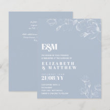 Dusty Blue White Magnolias Wedding