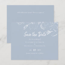 Dusty Blue White Magnolias Wedding