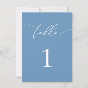 Dusty Blue & White Mariage/Event Numéro de table