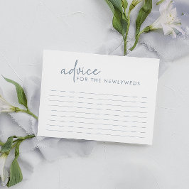 Dusty Blue & White Minimalistisch Brautparty Ratsc Begleitkarte