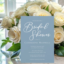 Dusty Blue White Typografy Coastal Brautparty