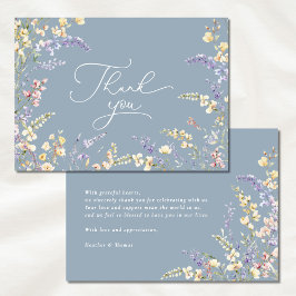 Dusty Blue Wildblume Baby Dusche Dankeskarte