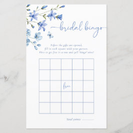 Dusty Blue Wildblume Bingo Brautparty Game