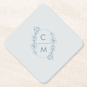 Dusty Blue Wildblume Bohemisch Arch Wedding Untersetzer