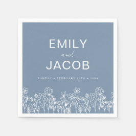 Dusty Blue Wildblume Boho Wedding in Bloom Serviette