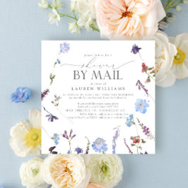 Dusty Blue Wildblume Brautparty per Mail Einladung