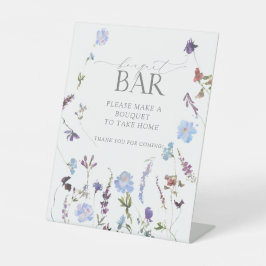 Dusty Blue Wildblume Dusche Bouquet Bar Sockelschild