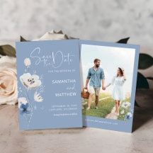 Dusty Blue Wildblume Floral Wedding
