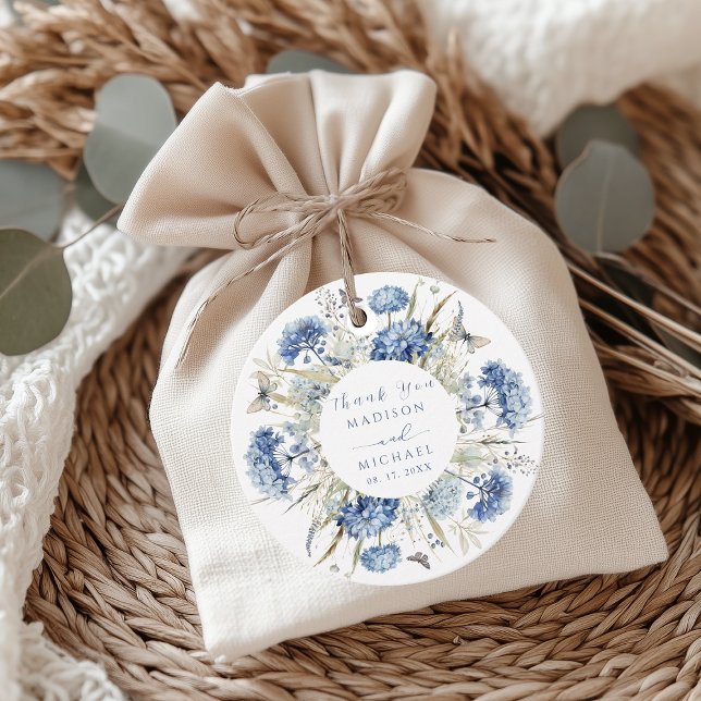 Dusty Blue Wildblume l Elegante Hochzeit mit Flora Geschenkanhänger (Von Creator hochgeladen)