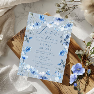 Dusty Blue Wildblume Liebe in Bloom Brautparty Einladung