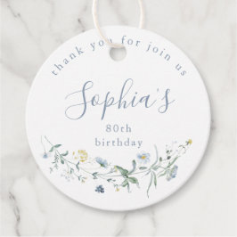 Dusty Blue Wildblume Rustic Boho Birthday Geschenkanhänger