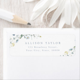 Dusty Blue Wildblume Rustic Boho Rücksendeadresse