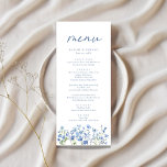 Dusty Blue Wildblume Wedding Menu Menükarte<br><div class="desc">Dusty Blue Wildblume Wedding Menu</div>