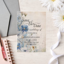 Dusty Blue Wildblume Wedding Save the Date