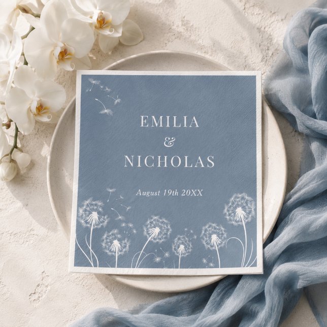 Dusty Blue Wildblume Wedding Serviette (Von Creator hochgeladen)