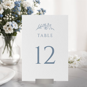 Dusty Blue Wildblume Wedding Tischnummer