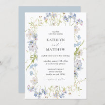 Dusty Blue Wildblume Whimsical Modern Wedding