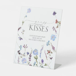 Dusty Blue Wildblume Wie viele Kisses Sockelschild