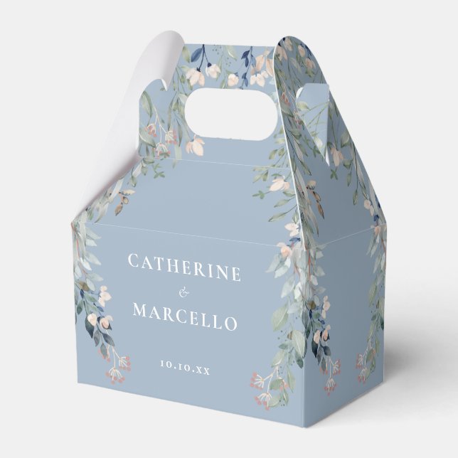 Dusty Blue Wildblumen BlumenWedding Geschenkschachtel (Vorderseite)