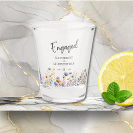 Dusty Blue Wildblumen Custom Engagement Party Schnapsglas