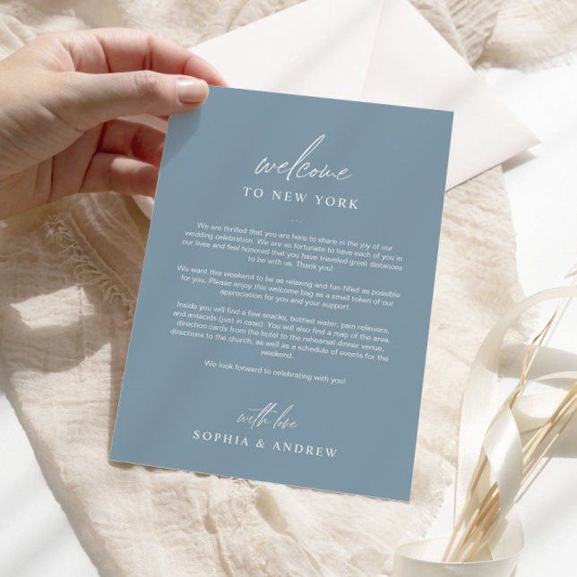 Dusty Blue Willkommens-Tour Dankeschön Karte (Von Creator hochgeladen)