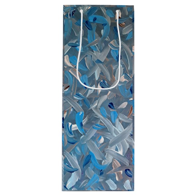 Dusty Blue Wine Bag Geschenktüte Für Weinflaschen (Vorderseite)