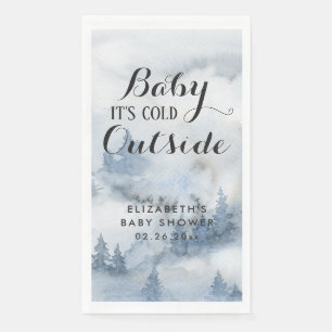 Dusty Blue Winter Forest - Baby It's Cold Outside Serviette