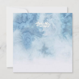Dusty Blue Winter Script Calligraphy White Branch Einladung