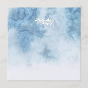 Dusty Blue Winter Script Calligraphy White Branch Einladung