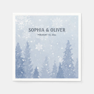 Dusty Blue Winter Wonderland Serviette