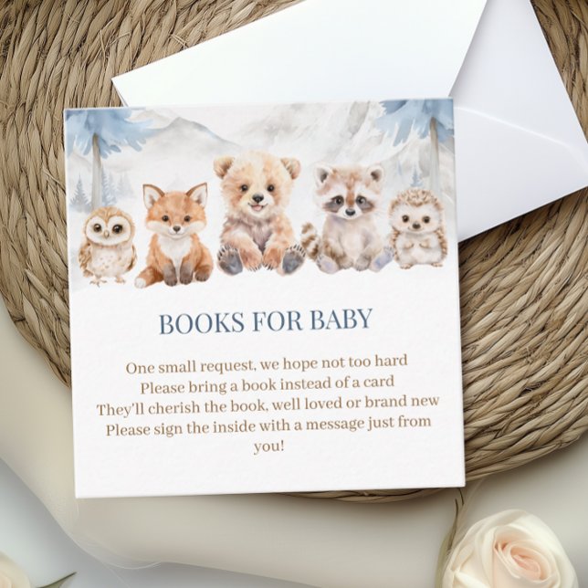 Dusty Blue Woodland Books for Baby Shower Insert (Von Creator hochgeladen)
