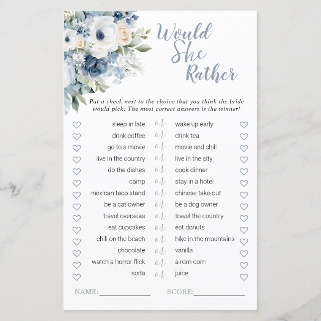 Dusty Blue würde eher Brautparty spielen (Vorderseite)