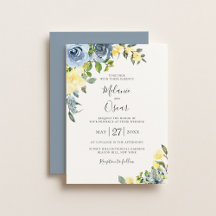 Dusty Blue & Yellow Botanical Floral Wedding