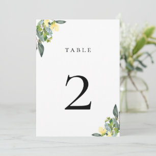 Dusty Blue Yellow Tischnummer Card