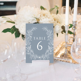 Dusty blühende böhmische Hochzeit Tischnummer