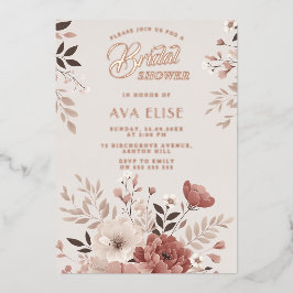 Dusty Blush Brautparty Folieneinladung