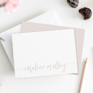 Dusty Blush Moderner Name Personalisiert Mitteilungskarte