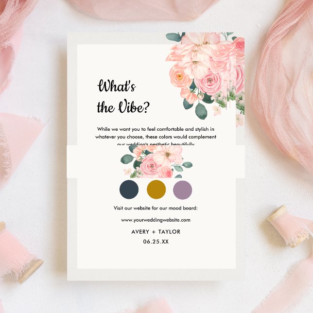 Dusty Blush Pink Floral Wedding  Einladungsbanderole (Dusty Blush Pink Floral Wedding Invitation Belly Band)