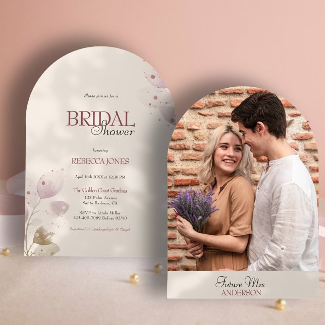 Dusty Blush Pink Foto Brautparty Einladung (Von Creator hochgeladen)