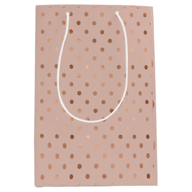 Dusty Blush Rose Gold Moderner Urlaub Mittlere Geschenktüte (Vorderseite)