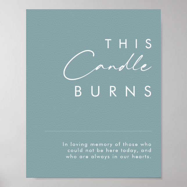 Dusty Boho | Blau Diese Kerze Burns Zeichen Poster (Vorne)