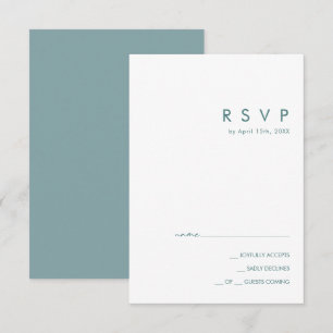 Dusty Boho   Blaue und grüne RSVP-Karte RSVP Karte